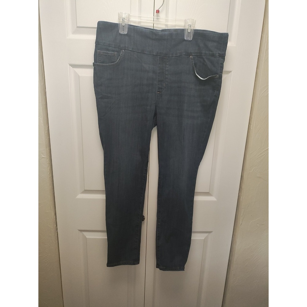 Lee Plus Slim Fit Skinny Leg Mid Rise 22wlong 5pocket Dark Blue Denim Jean